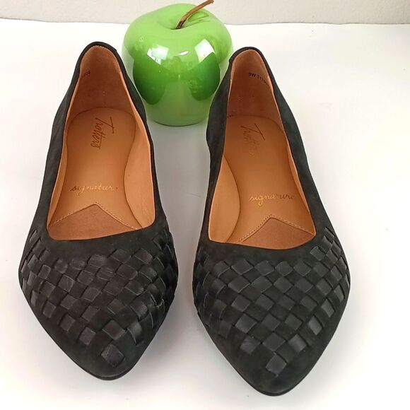 Trotters Black Woven Loafers - Picture 1 of 8